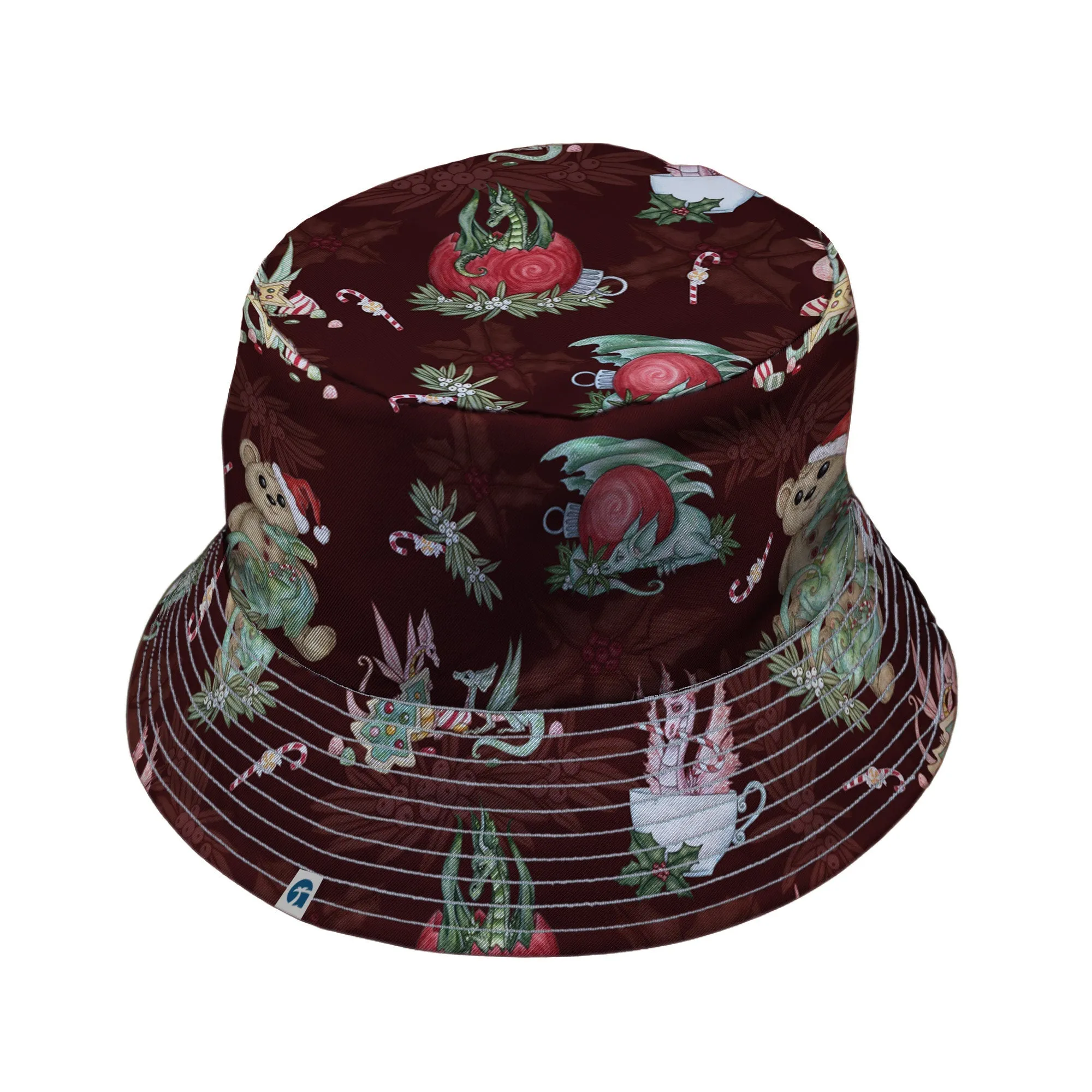 Christmas Time with Dragons Bucket Hat