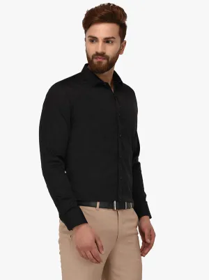 Wyre Black Slim Fit Party Wear Shirt